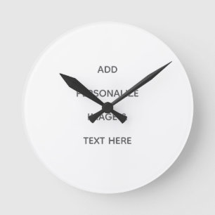 Erstellen Sie Ihr eigenes Weiß Runde Wanduhr