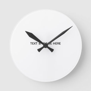Erstellen Sie Ihr eigenes Weiß Runde Wanduhr