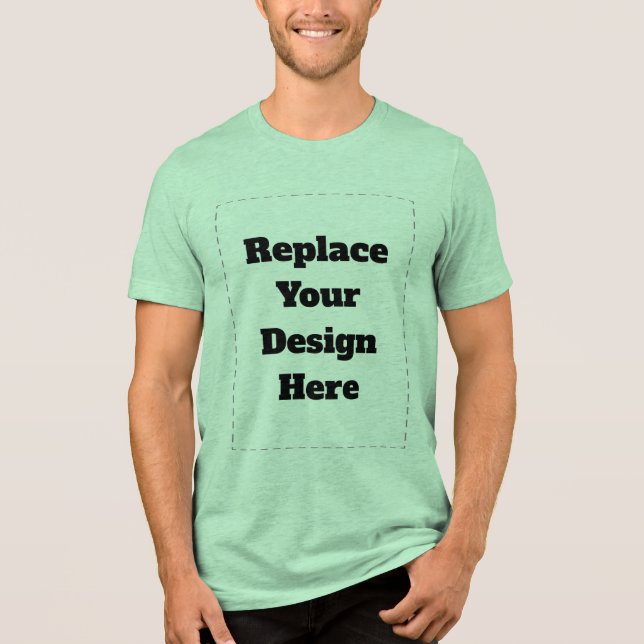 Erstellen Sie Ihr eigenes Weiß  Tri-Blend Shirt (Vorderseite)