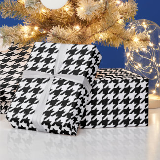Erstellen Sie Ihr eigenes weißes Houndstooth-Muste Geschenkpapier