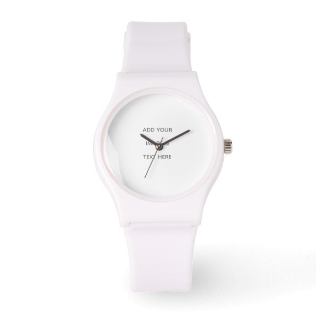 Erstellen Sie Ihr eigenes weißes Save The Date Armbanduhr (Vorderseite)