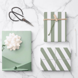 Erstellen Sie Ihr eigenes, weißes, weiße Streifen  Geschenkpapier Set