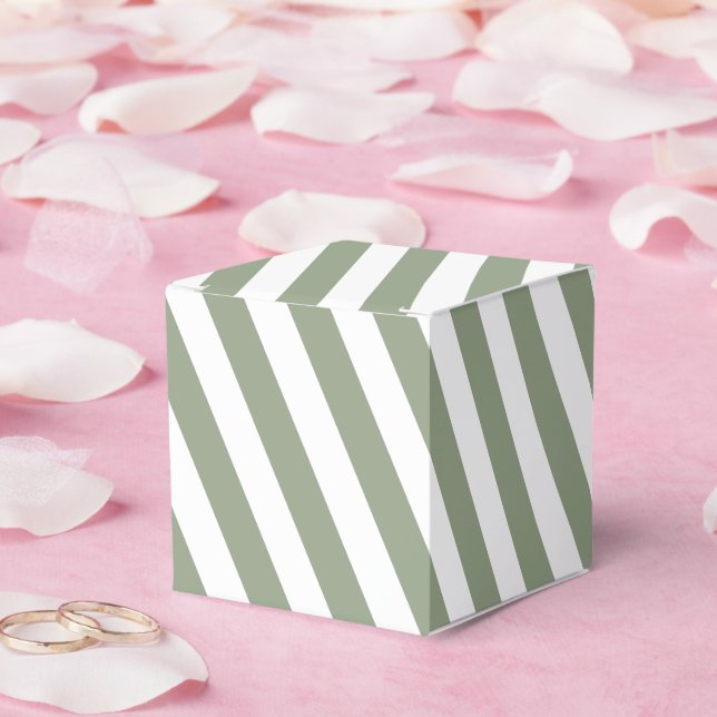 Erstellen Sie Ihr eigenes, weißes, weiße Streifen  Geschenkschachtel (Hochzeit)