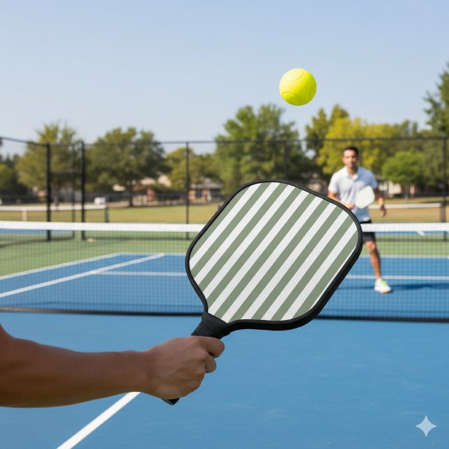 Erstellen Sie Ihr eigenes, weißes, weiße Streifen  Pickleball Schläger (Von Creator hochgeladen)