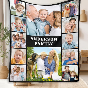 Erstellen Sie Ihr Familienfoto Collage Unique 12 B Fleecedecke