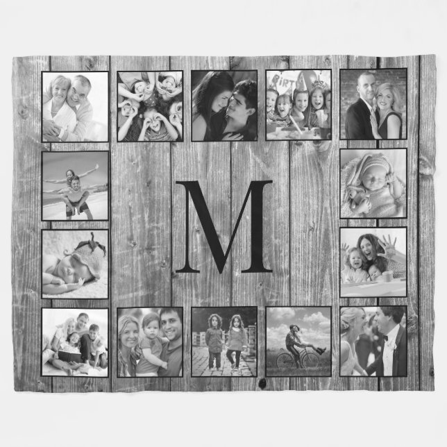 Erstellen Sie Ihr individuelles Foto Collage Rusti Fleecedecke (Vorderseite (Horizontal))