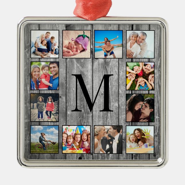 Erstellen Sie Ihr individuelles Foto Collage Rusti Ornament Aus Metall (Vorne)