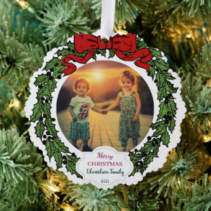 Erstellen Sie Ihr Weihnachtsfamilienfoto Christmas Ornament Karte