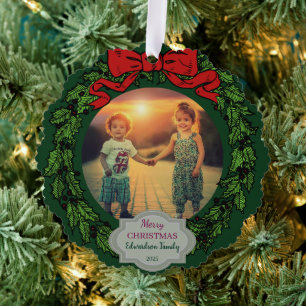 Erstellen Sie Ihr Weihnachtsfamilienfoto Christmas Ornament Karte