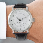 Erstellen Sie Ihre benutzerdefinierte Personalisie Armbanduhr<br><div class="desc">Erstellen Sie Ihre eigene personalisierte Armbanduhr mit Ihrem individuellen Monogramm. Fügen Sie Ihre Initialen oder benutzerdefinierten Text, um etwas wirklich Einzigartiges zu erstellen. Um diese Designvorlage zu bearbeiten, bearbeiten Sie einfach die Textfelder wie oben gezeigt. Sie können sogar mehr Text oder Bilder hinzufügen, Schriftart und Farben anpassen. Leckerei selbst oder...</div>