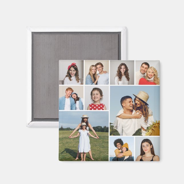 Erstellen Sie Ihre eigene 10-FotoCollage Magnet (Vorderseite/Rückseite)