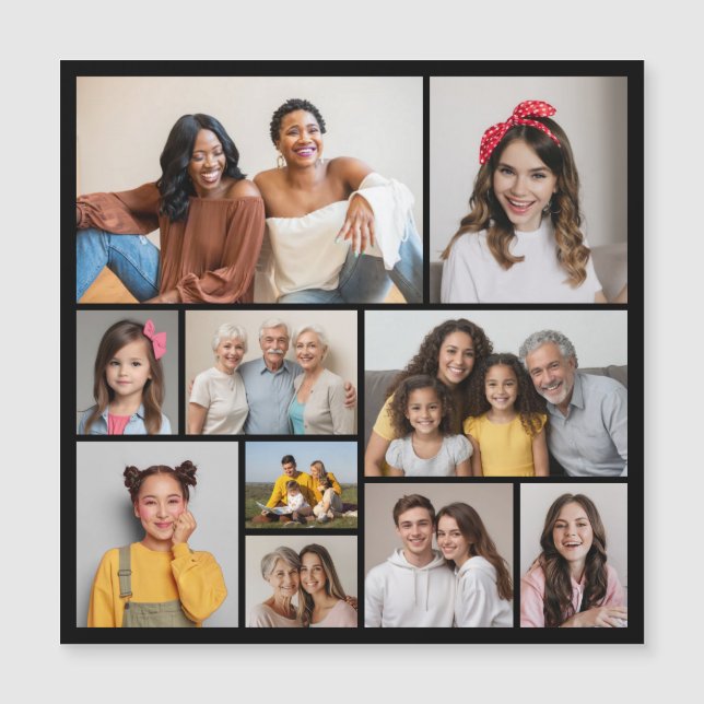 Erstellen Sie Ihre eigene 10 Fotocollage Magnetkar Magnetkarte (Vorderseite)