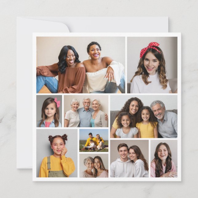 Erstellen Sie Ihre eigene 10-FotoCollage Mitteilungskarte (Vorderseite)