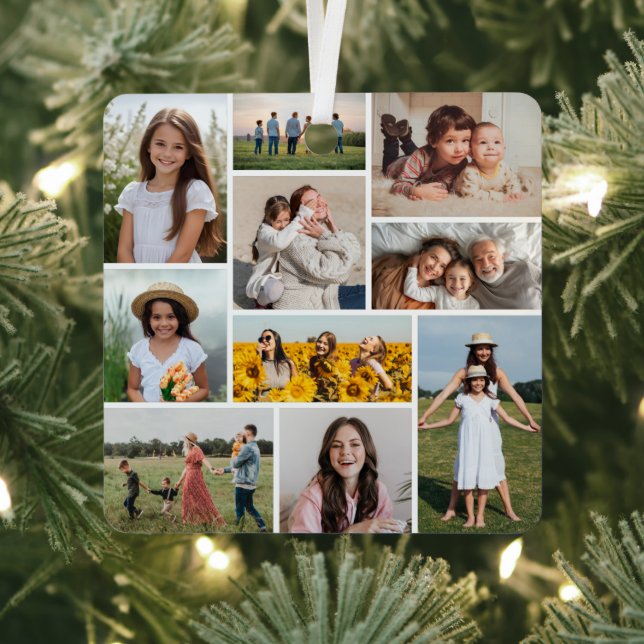 Erstellen Sie Ihre eigene 10-FotoCollage Ornament Aus Metall (InSitu)