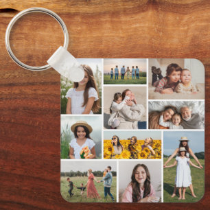 Erstellen Sie Ihre eigene 10-FotoCollage Schlüsselanhänger