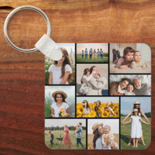 Erstellen Sie Ihre eigene 10-FotoCollage Schlüsselanhänger