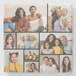 Erstellen Sie Ihre eigene 10-FotoCollage Steinuntersetzer