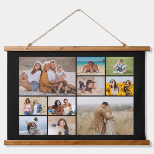 Erstellen Sie Ihre eigene 10-FotoCollage Wandteppich Mit Holzrahmen