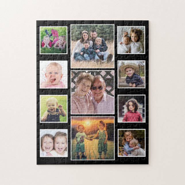 Erstellen Sie Ihre eigene 11-Familie Foto Collage  Puzzle (Vertikal)