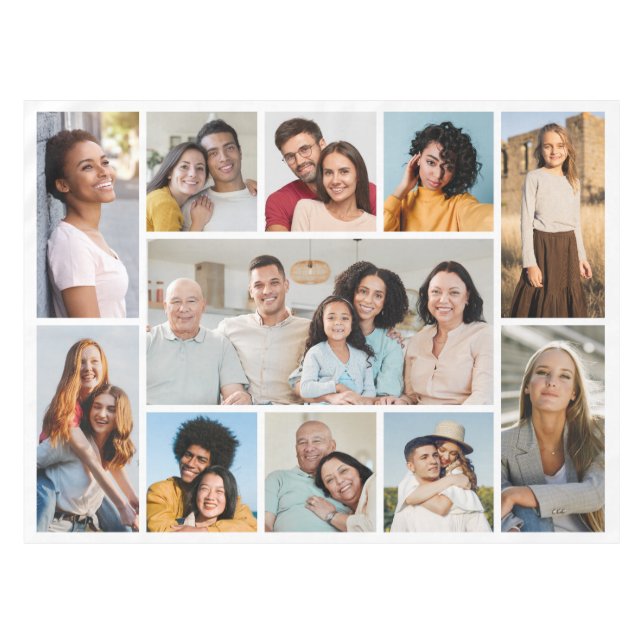 Erstellen Sie Ihre eigene 11 FotoCollage Tischdecke (Vorderseite (Horizontal))
