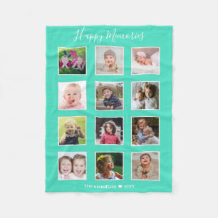 Erstellen Sie Ihre eigene 12-Familie Foto Collage  Fleecedecke
