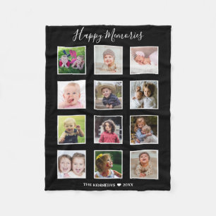 Erstellen Sie Ihre eigene 12-Familie Foto Collage Fleecedecke