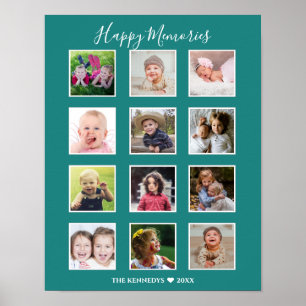 Erstellen Sie Ihre eigene 12-Familie Foto Collage Poster