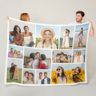 Erstellen Sie Ihre eigene 12-Foto-Collage-Flanelld Fleecedecke