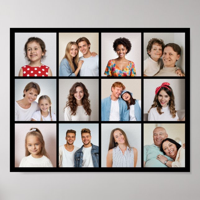 Erstellen Sie Ihre eigene 12-Foto-Collage  Poster (Vorne)