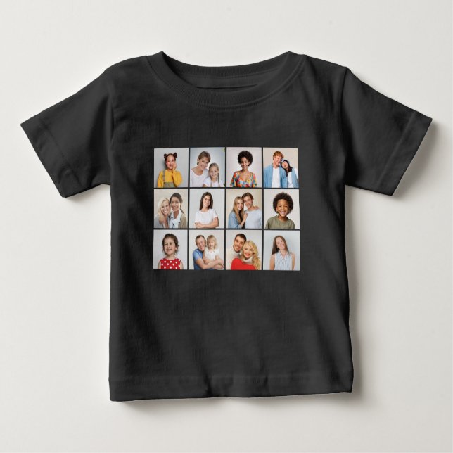 Erstellen Sie Ihre eigene 12 FotoCollage Baby T-shirt (Vorderseite)