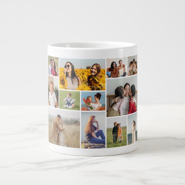 Erstellen Sie Ihre eigene 12 FotoCollage Jumbo-Tasse (Vorderseite)