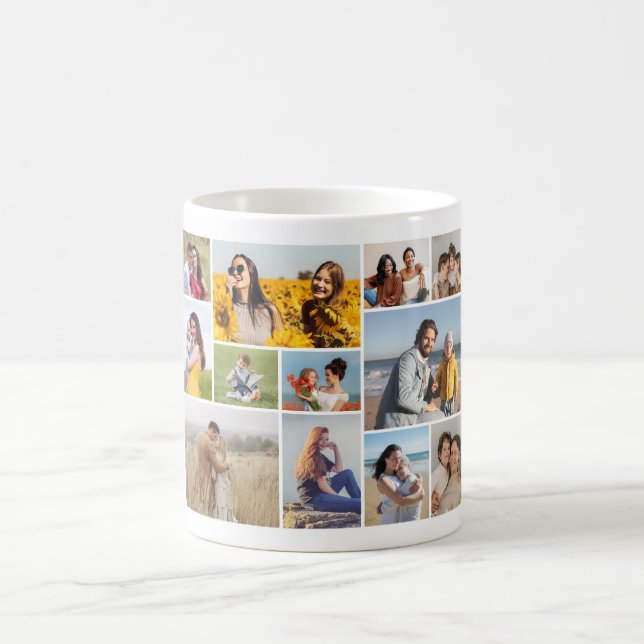 Erstellen Sie Ihre eigene 12 FotoCollage Kaffeetasse (Mittel)