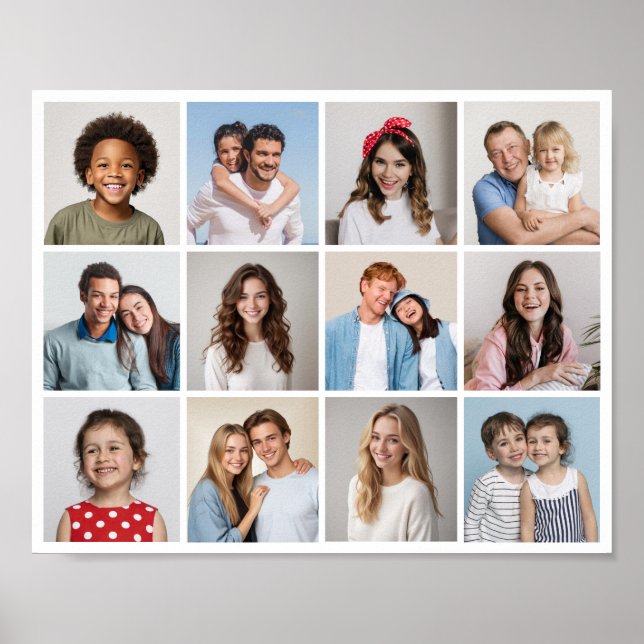 Erstellen Sie Ihre eigene 12 FotoCollage Poster (Vorne)
