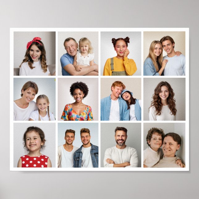 Erstellen Sie Ihre eigene 12 FotoCollage Poster (Vorne)