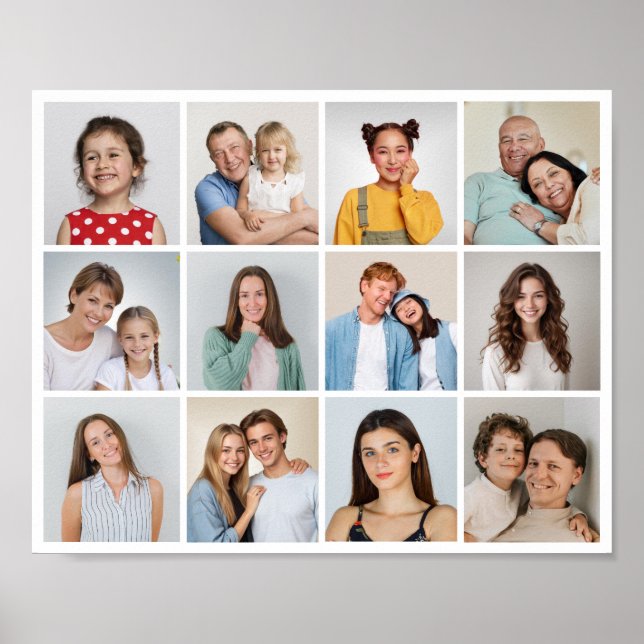 Erstellen Sie Ihre eigene 12 FotoCollage Poster (Vorne)
