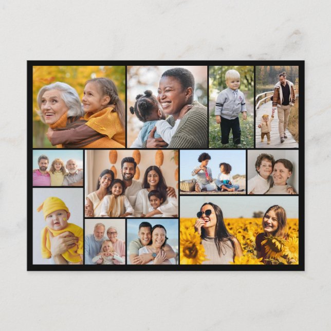 Erstellen Sie Ihre eigene 12 FotoCollage Postkarte (Vorderseite)