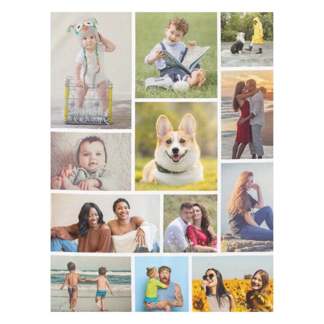 Erstellen Sie Ihre eigene 12 FotoCollage Tischdecke (Vorderseite)