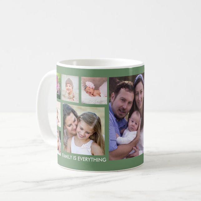 Erstellen Sie Ihre eigene 13-Familie Foto Collage  Kaffeetasse (Vorderseite Links)