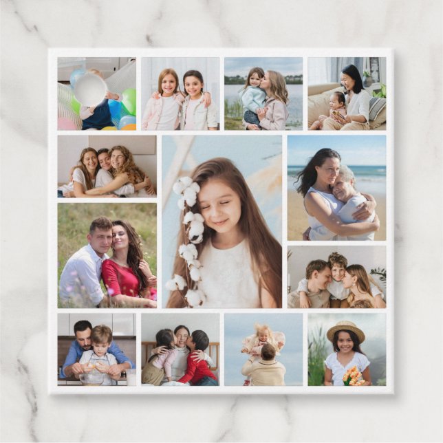 Erstellen Sie Ihre eigene 13 FotoCollage Geschenkanhänger (Vorderseite)