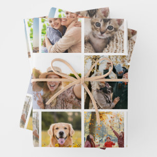 Erstellen Sie Ihre eigene 14-Foto-Collage Geschenkpapier Set
