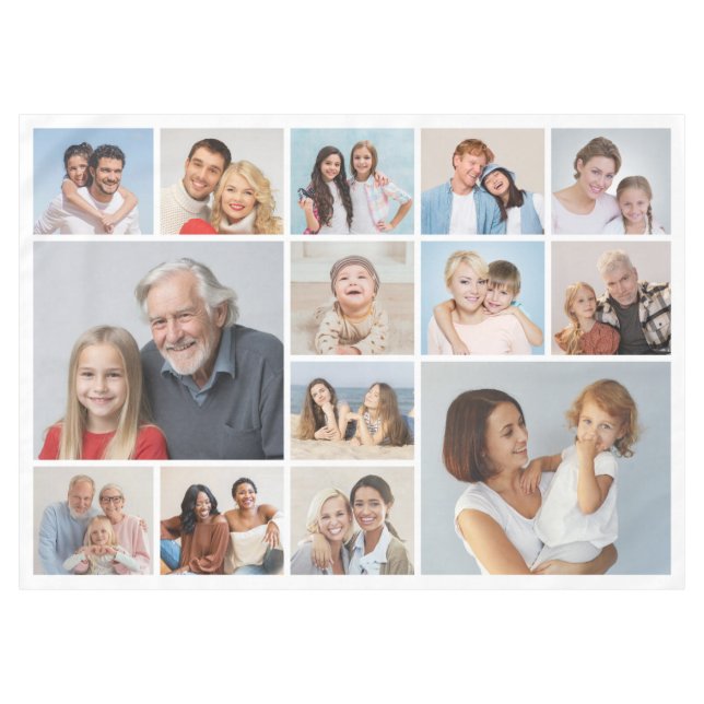 Erstellen Sie Ihre eigene 14 FotoCollage Tischdecke (Vorderseite (Horizontal))