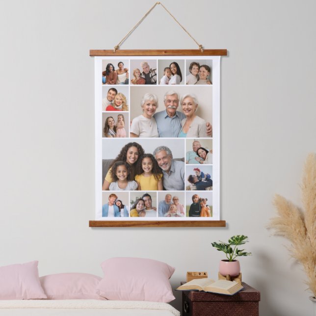Erstellen Sie Ihre eigene 14 FotoCollage Wandteppich Mit Holzrahmen (Schlafzimmer)