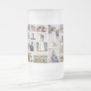 Erstellen Sie Ihre eigene 15-Foto-Collage Mattglas Bierglas