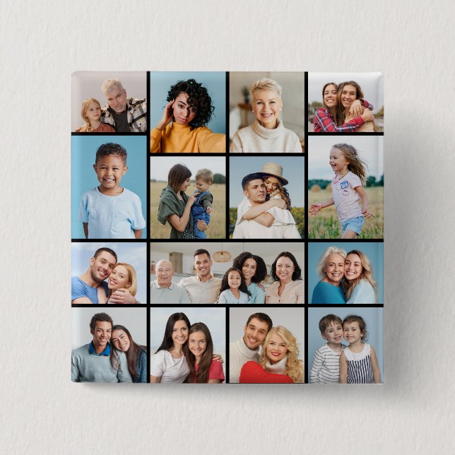 Erstellen Sie Ihre eigene 15 FotoCollage Button (Vorderseite)