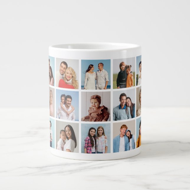 Erstellen Sie Ihre eigene 15 FotoCollage Jumbo-Tasse (Vorderseite)