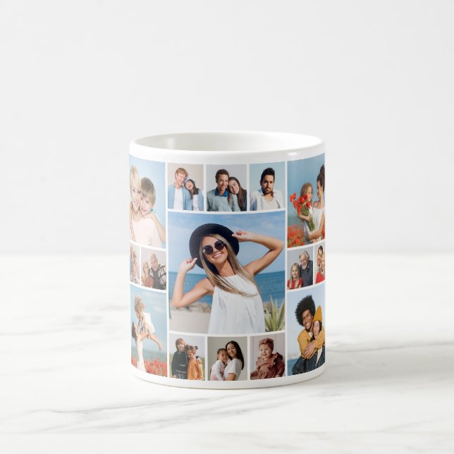 Erstellen Sie Ihre eigene 15 FotoCollage Kaffeetasse (Mittel)