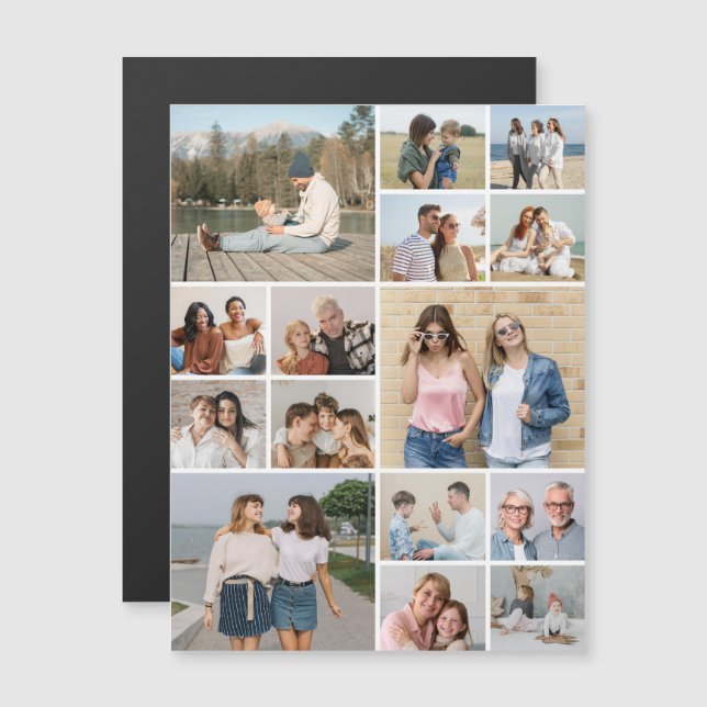 Erstellen Sie Ihre eigene 15 FotoCollage Magnetkarte (Vorne/Hinten)