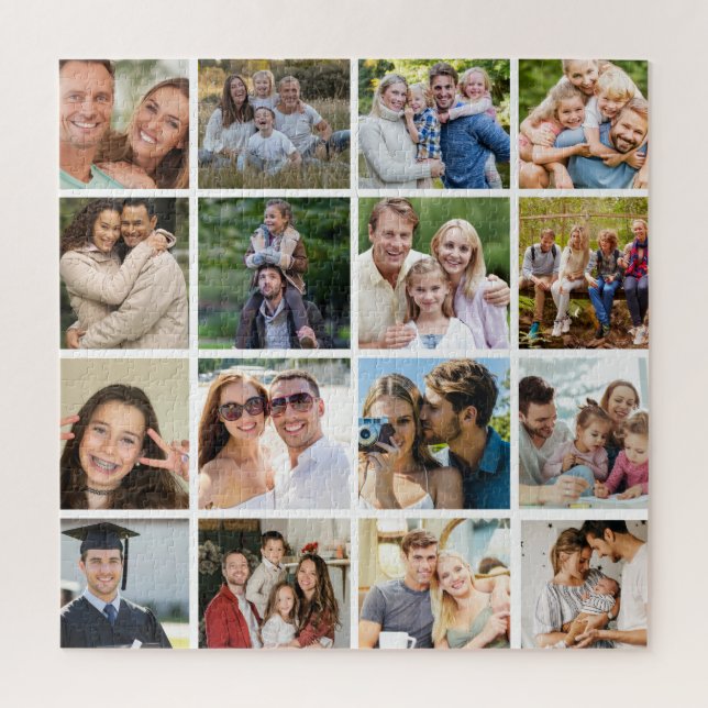 Erstellen Sie Ihre eigene 16-Foto-Collage  Puzzle (Vertikal)