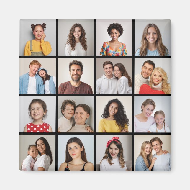 Erstellen Sie Ihre eigene 16 FotoCollage Magnet (Vorne)