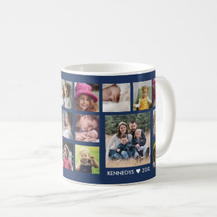 Erstellen Sie Ihre eigene 18-Familie Foto Collage Kaffeetasse